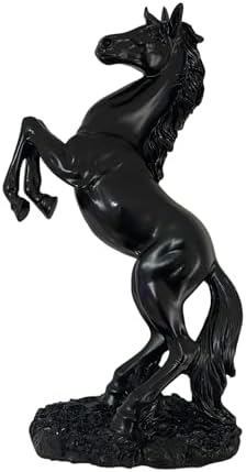 Black Horse Home Decor Resin Statue 11H