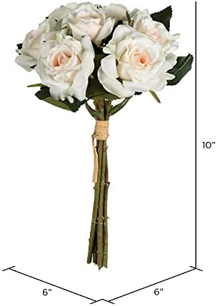 Vickerman Artificial Cream Rose Bouquet 10 Long