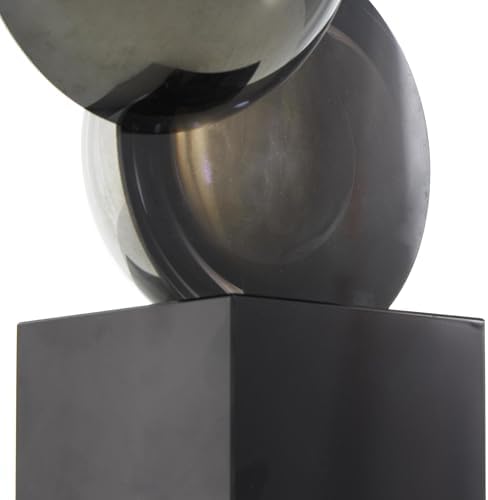 Deco 79 Modern Glass Sculpture with Black Base