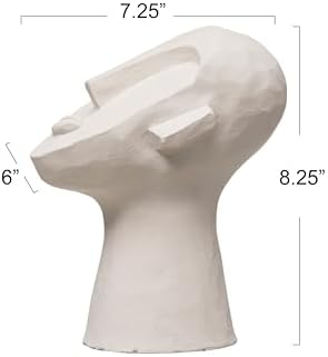 Bloomingville White Cement Face Sculpture 825 H