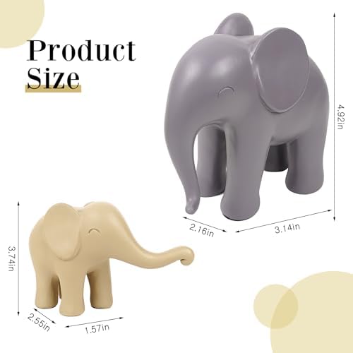 FewSkoy Mom and Baby Elephant Statues Home Decor