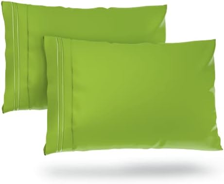 Cosy House Collection 1500 Series Pillowcases - King Lime Green Set of 2