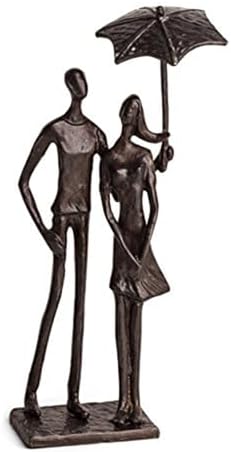 Danya B Loving Couple Under Umbrella Bronze Sculpture 1
