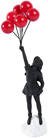 Flying Balloons Girl Statue Modern Art Decor