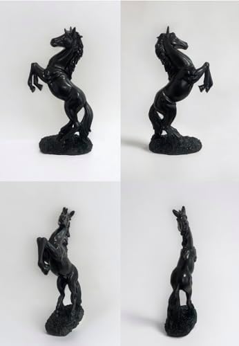 Black Horse Home Decor Resin Statue 11H