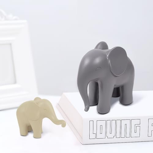 FewSkoy Mom and Baby Elephant Statues Home Decor