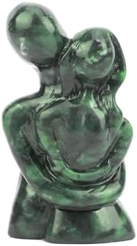 Gemshan Hugging Couple Statues Natural Jade Sculpture