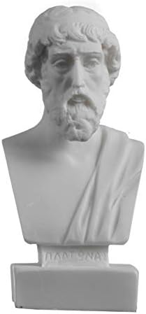 Plato Bust Greek Father of Philosophy Statue Alabaster Handmade