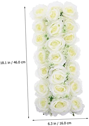 3D Fake Rose Flower Wall Panels 46x16cm Beige
