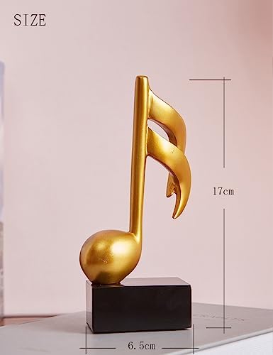 HAUCOZE Amoy-Art 3pcs Music Note Sculpture Gold 19cm