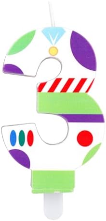 Tinoaly Cartoon Number Birthday Candle - 3 Multicolor Unscented