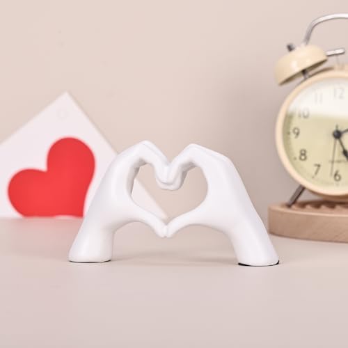 DOVDOV White Heart Hand Statue for Home Decor