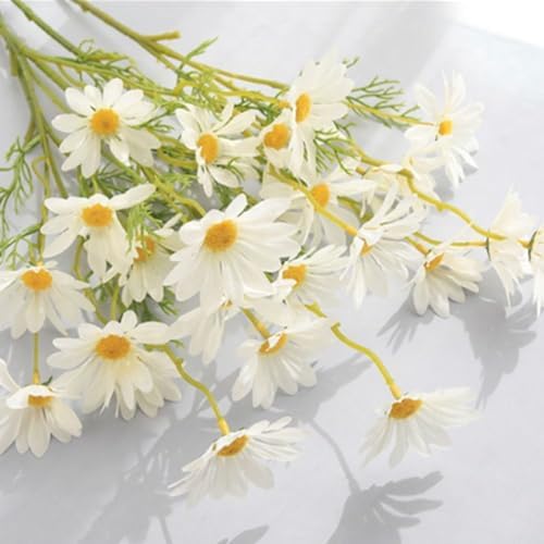 OUKEYI Artificial Flowers 10 Bundles White Yellow