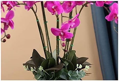 TONPOP Artificial Flower Set with Ceramic Vase - Orange and Brown