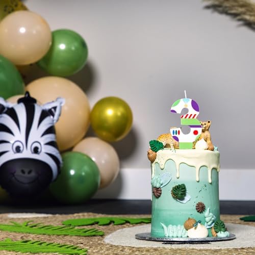 Tinoaly Cartoon Number Birthday Candle - 3 Multicolor Unscented