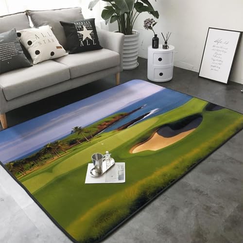 ESASAM Golf Course Flannel Non-Slip Mat - 80x58 Inch