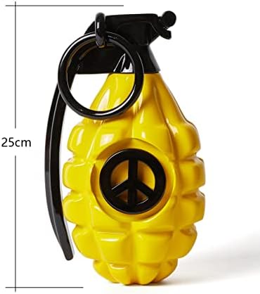 Grenade Decor Statue Modern Art Polyresin Yellow 10 Inch