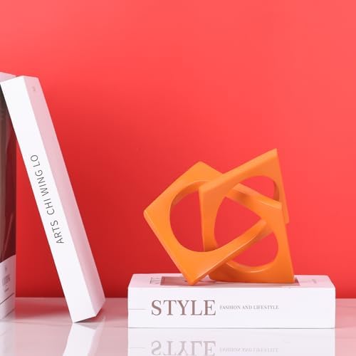 LCCCK Modern Geometric Orange Knot Sculpture Decor