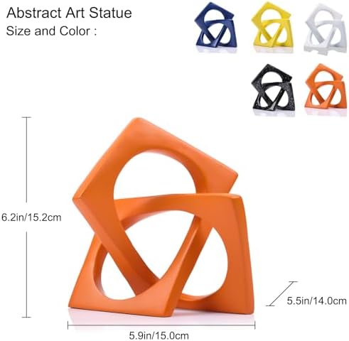 LCCCK Modern Geometric Orange Knot Sculpture Decor