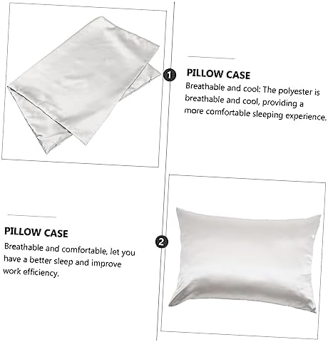 Cabilock 2pcs Ice Silk Pillowcase Zipper Soft and Breathable