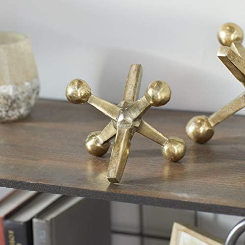 Deco 79 Gold Aluminum Jack Sculptures Set of 2