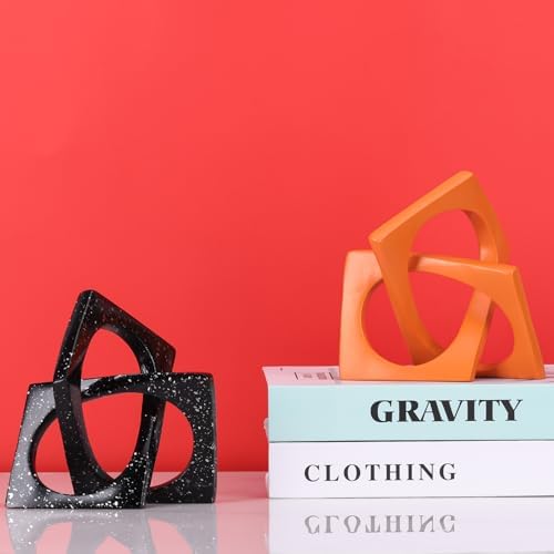 LCCCK Modern Geometric Orange Knot Sculpture Decor
