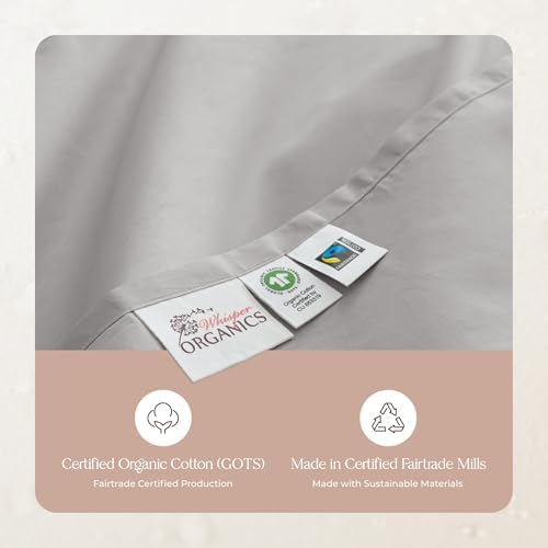 Whisper Organics Organic Cotton Pillow Cases King Size Set of 2