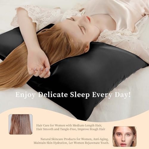 Momelo 100 Pure Mulberry Silk Pillowcase - Smooth Dual Sides Cooling Zipper Closure