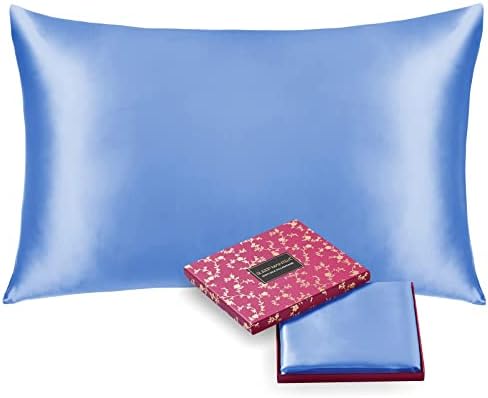 Sleep Mantra 100 Mulberry Silk Pillowcase King Size Blue
