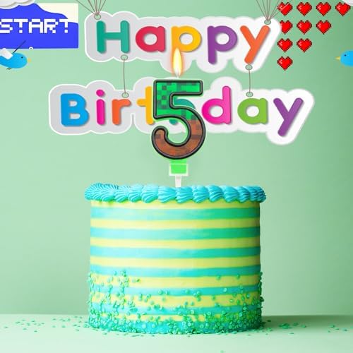 OGnomiFX TNT Themed Birthday Candles Number 5