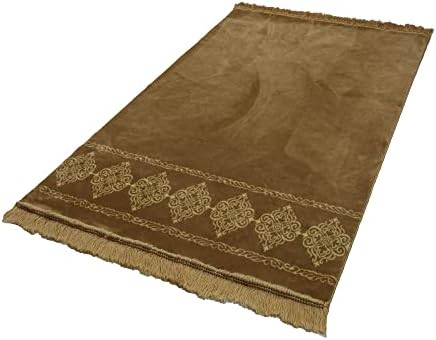 Modefa Turkish Islamic Prayer Rug - Grand Plush Gold