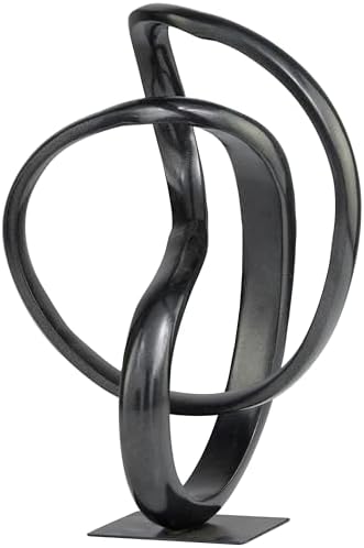 Deco 79 Abstract Sculpture Home Decor Statue Dark Gray 8x7x11