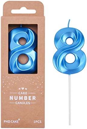 PHD CAKE 276 Inch Diamond Blue 8 Number Birthday Candles 1