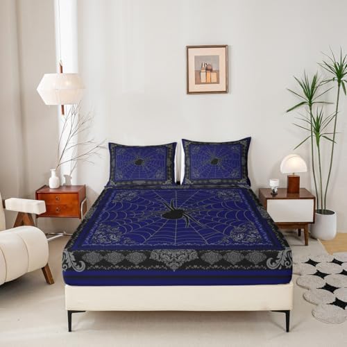 Manfei Spider Fitted Sheet Set Queen Size