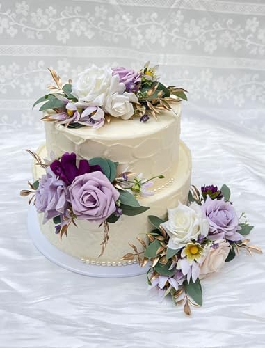 CherishedMoments 3Pcs Purple Cake Topper Set