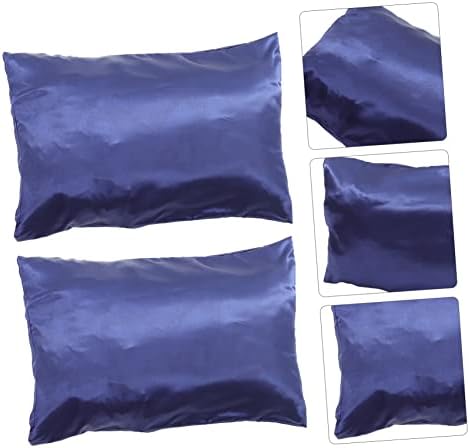 ABOOFAN 2Pcs Imitated Silk Pillowcases Black
