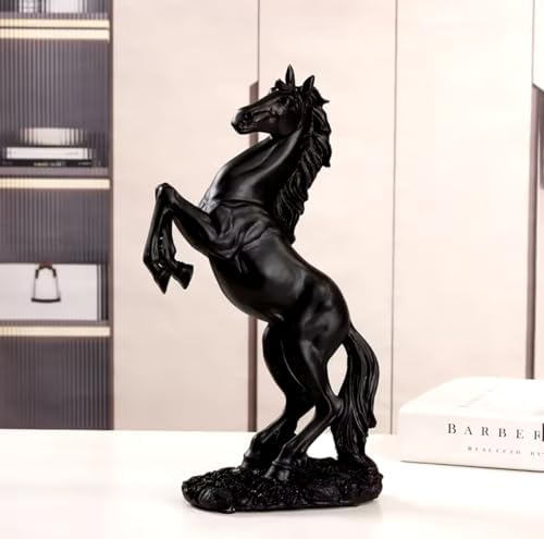Black Horse Home Decor Resin Statue 11H