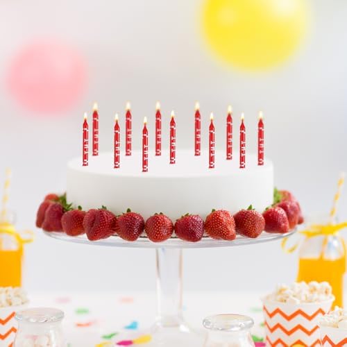 12pcs Red Pixel TNT Birthday Candles for Cakes
