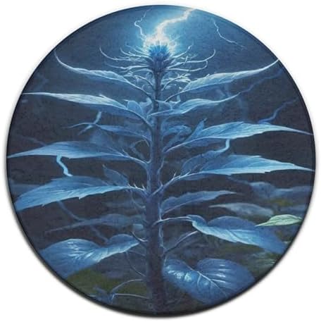 Modern Soft Area Rug with Cool Lightning Blue Pattern