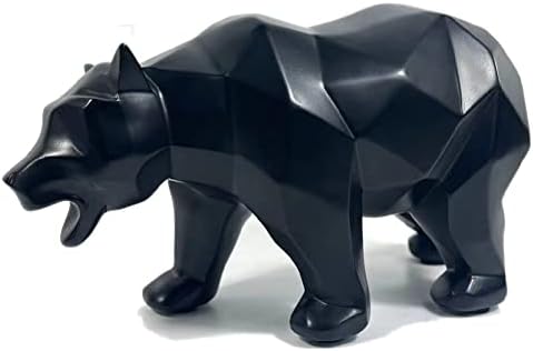 SMRTHMRT Black Bear Geometric Sculpture Statue
