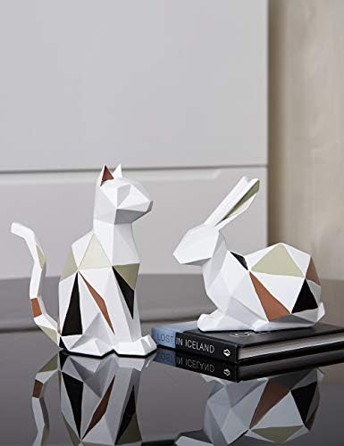 HAUCOZE Geometric Rabbit Statue 61inch Home Decor
