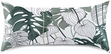 Satin Pillowcase with Tropical Palm Pattern Envelope Closure