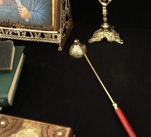 Brass Candle Snuffer with Wooden Handle - Home Altar Decoration