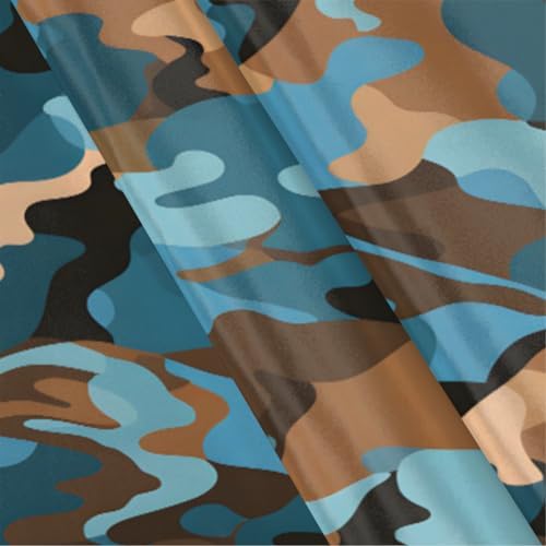 GzLeyigou Blue Brown Camo Satin Pillowcase