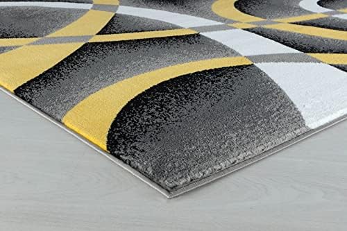 GLORY RUGS Modern Swirls 4x6 Yellow Area Rug