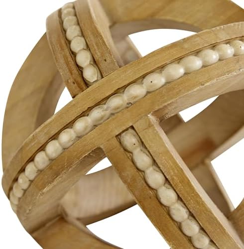 Deco 79 Wood Geometric Beaded Statues Set of 3