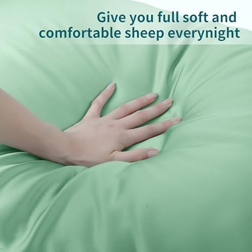 Zaizaihome King Size Pillowcases Set of 2 Sage Green