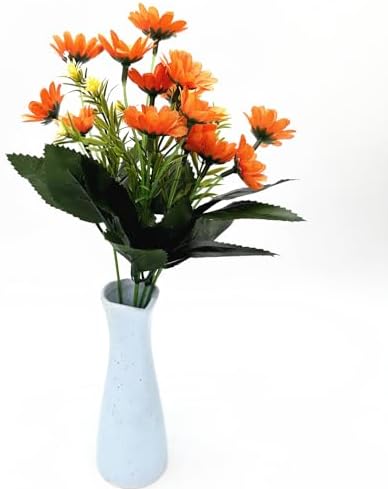 CATTREE Artificial Orange Daisy Flower Bouquet 4 Pack