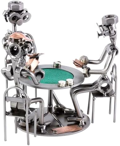 Steelman24 Poker Player Sculpture Nuts and Bolts Figurine