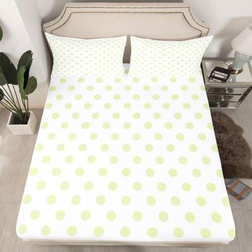 Manfei Cute Polka Dots Sheet Set Twin with 1 Pillowcase